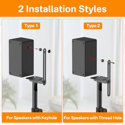 Heavy-Duty Bookshelf Speaker Stands for Vizio Speaker Stands Pair with Vizio Soundbar Mount for Surround Sound - Adjustable Floor Speaker Stands for Vizio Rear Speaker Stands with Cable Management