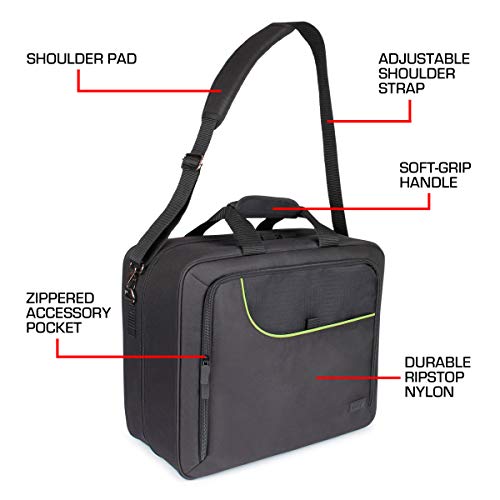 USA Gear DJ Mixer Travel Travel Bag Fits Yamaha MG10XU, MG06X, Mackie Mix8 8-Channel, Behringer Xenyx Q502USB, Adapters, Headphones, Laptops - Customer Interior, Water Resistant Exterior (Green) - color: Green