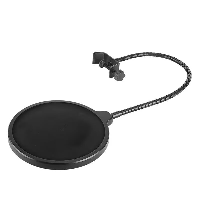 LIUSM Professional Microphone Filter Screen-Mic Pop Blocker Mask Shield | 360° Flexible Gooseneck, Stabilizing Arm