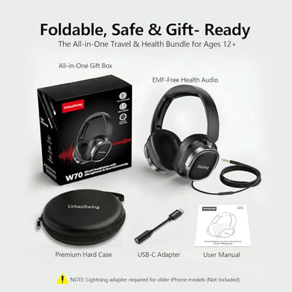 Premium Wired Headphones with Mic, 3.5mm AUX Cord and USB-C Adapter
