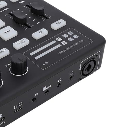 Live Sound Card Gaming Sound Mixer, Bluetooth 5.0 Type C Live Card For Streaming Podcasting Voice Effects