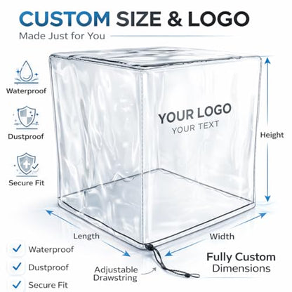 Custom Clear PVC Dust Cover, Transparent Protective Cover, Made to Measure Size, Waterproof & Dustproof, Visible Storage Cover for Equipment & Display
