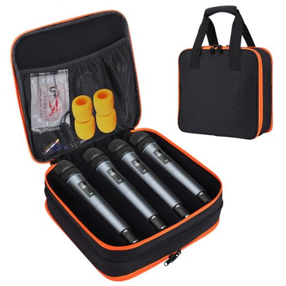 Wireless Microphone Carrying Case,8 Slots Mic Storage Bag