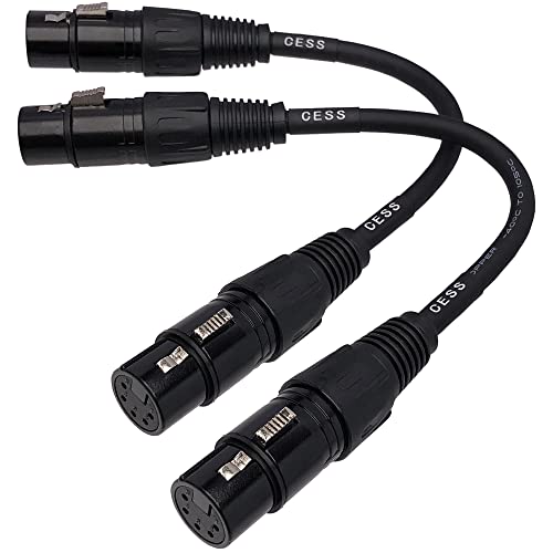 CNCESS XLR 5-Pin Female to Female Patch Cable, 6 in, 2-Pack