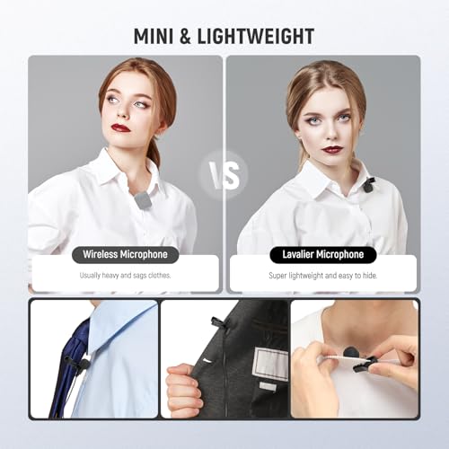NEEWER Mini Lavalier Microphone (2 Pack), 6.6ft/2m Clip On Wired Condenser Lapel Mic with 3.5mm TRS Plug, Compatible with DJI Mic 2, Rode Wireless Go II, CM28 CM31 Camera, LM5 | Wired, Condenser, 3.5mm TRS Plug, Compatible with DJI Mic 2 Rode Wireless Go