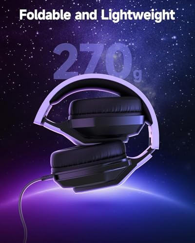 AOC Wired Gaming Headset, Headphones for Xbox Series PS5 PC Switch, White | Surround Sound, Noise Canceling Over-Ear Gaming Mic, RGB Lights, 50mm Drivers, 3.5mm Jack - color: White