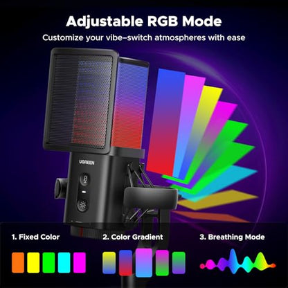 UGREEN USB Gaming Microphone for Streaming, Chat, 24bit/96kHz Condenser Mic