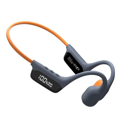 Bone Conduction Headphones IPX8 Waterproof Swimming LCD Screen Built in 32G Memory Bluetooth 5.4 Earphones Open Ear Earbuds for Diving, Cycling, Driving,HIFI Stereo Sound with 8H Playtime, Blue - color: Blue