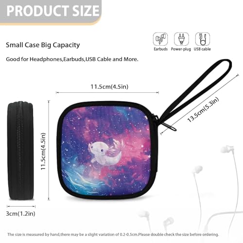 Earbud Case Earphone Travel Case Holder Headphone Small Zipper Pouch Compatible with Flash Drive, SD Cards, USB Charger Cable - Newt - color: Newt