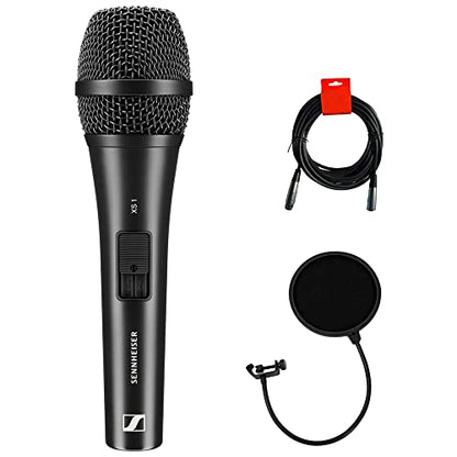 Sennheiser XS 1 Handheld Cardioid Dynamic Vocal Microphone Bundle with Pop Filter and 20" XLR-XLR Cable