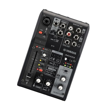 Yamaha AG03MK2 Black 6-Channel Live Streaming Loopback Mixer/USB Interface with Steinberg Software Suite - color: Black, style: AG03 MK2