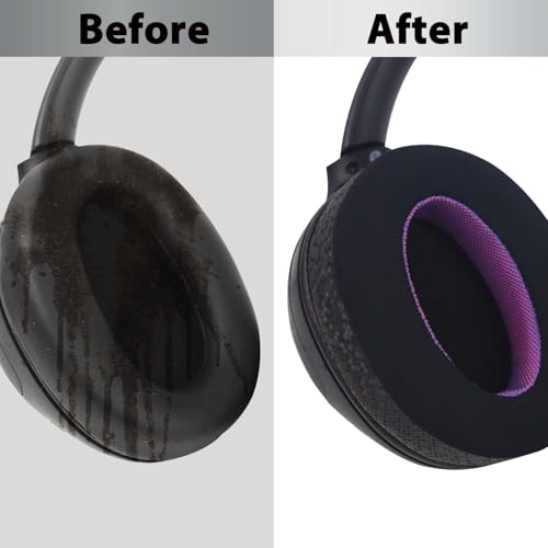 Adhiper Cooling Ear Pads for Sony WH-CH720N WH-CH710N, Black Purple Style | Upgraded Cooling Gel Headphone Earpads for Sony WH-XB900N WH-CH700N, Comfort Foam Added Thickness, Special Edition - color: Black+Purple-Upgraded Gel