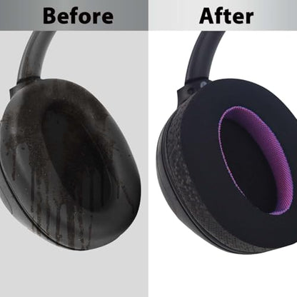 Adhiper Cooling Ear Pads for Sony WH-CH720N WH-CH710N, Black Purple Style | Upgraded Cooling Gel Headphone Earpads for Sony WH-XB900N WH-CH700N, Comfort Foam Added Thickness, Special Edition - color: Black+Purple-Upgraded Gel