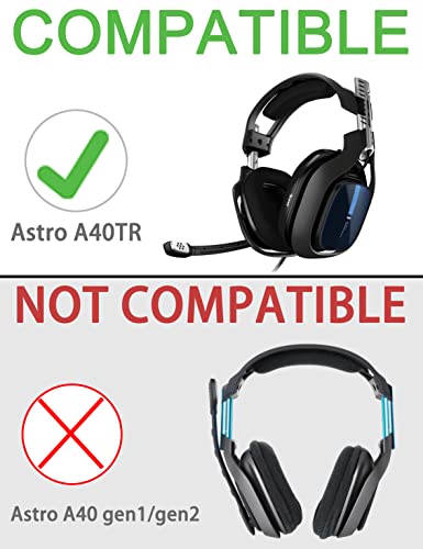 Defean Velour Earpads for Astro A40 TR Headset | A40 TR Mod Kit Ear Cushions and Headband, Upgrade High-Density Noise Cancelling Foam, Added Thickness