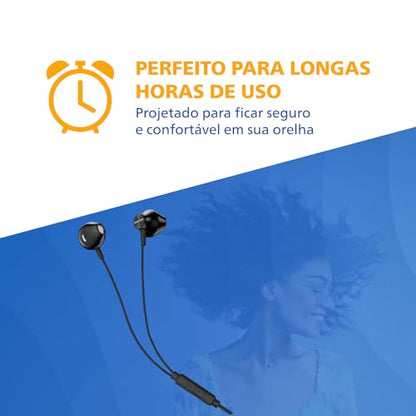 PHILIPS Wired Earbuds 3.5mm jack connector with Microphone, in Ear Headphones with mic, Powerful Bass, Lightweight, 3.5mm jack connector Wired Earphones, 3-Button in-line Remote Ear Buds (Black-Gray) - color: Black-Gray