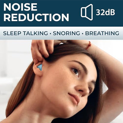 Peace&Quiet | PQ Wax Ear Plugs for Sleeping, Swimming - Soft Noise Cancelling Silicone Gel Wax Earplugs for Sleep and Swimmers, Sound Blocking Level of 32 Db, Color: Blue - color: Blue