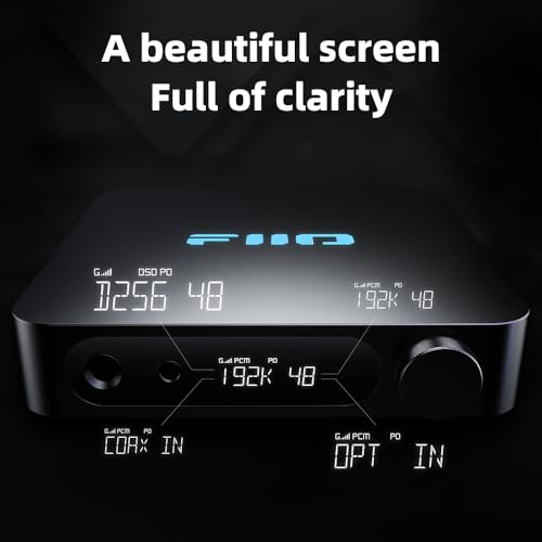 FiiO K11 DAC and Headphone Amplifier for Home Audio or PC, 6.35mm and Balanced 4.4mm, RCA, Coaxial, Optical, 1400mW, 384kHz/24Bit DSD256 (Black) - color: black / black