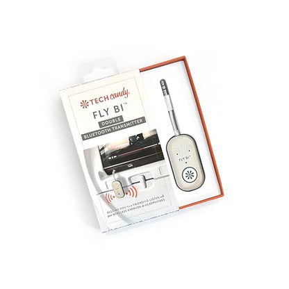 Fly Bi Double Bluetooth Transmitter - Blue Tooth Dongle, Connect 2 Devices at Once, Battery Powered, Rechargeable, 5.3, Compact, Converts Standard Headphone Jack