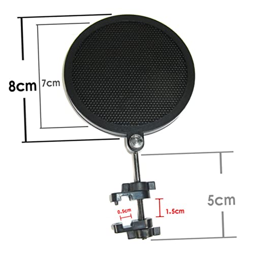 Microphone Mic Filter Double Layer Iron Mesh Wind Screen Black