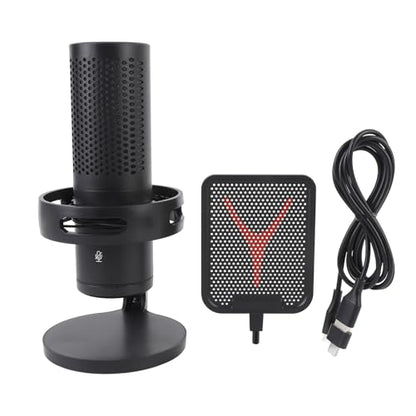 Fabater USB Microphone, Quick Mute Noise Cancellation RGB Lights Gaming Microphone, Podcast with Popfilter Shock Mount for Gaming Streaming Podcasts
