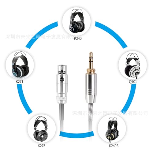 Replacement Headphone Audio Cable Compatible for K240, K240S, K240MK II Q701 K702 K141 K171 K181 K271s K271 MKII M220 Pioneer HDJ-2000 Headphones 6.3/3.5mm Jack