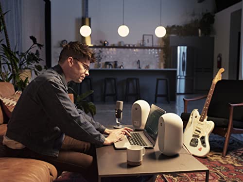 JBL Professional 1 Series 104-BT Compact Desktop Reference Monitors with Bluetooth, White, Sold as Pair, 4.5-inch Speaker - color: White