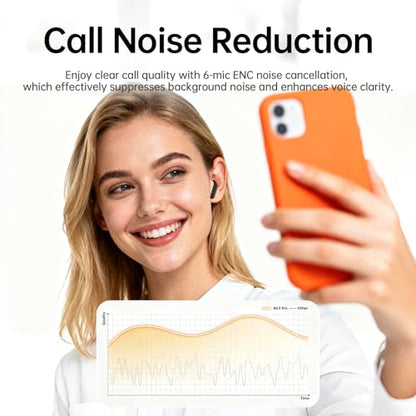 Adaptive Hybrid Active Noise Canceling 2026 Wireless Earbuds, 6 Mics ENC Clear Call Ear Buds, Hi-Res Audio Deep Bass Bluetooth 5.4 Headphones, 40H Playtime, Wireless Charging, LED, USB-C, Black - color: Deep Black