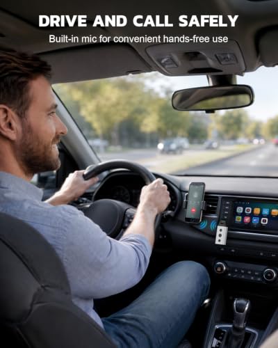 1Mii B04 Bluetooth 5.4 Car Adapter, AUX Bluetooth Receiver for Home Stereo