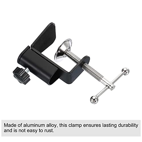 PATIKIL 0.47" Hole Dia. Desk Clamp, 2 Pcs Aluminum Alloy Bracket Universal Adjustable C-Clamp Mount Holder for Microphone Mic Arm Table Lamp Stand, Black - color: Black