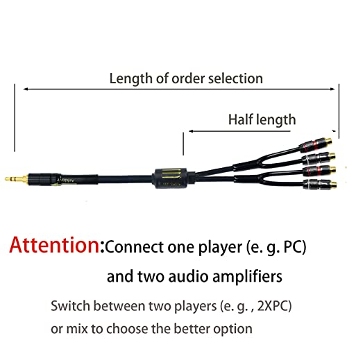 Arklove 18ft Shielded 1/8" aux Input 3.5mm RCA Output Splitter Stereo Audio Video Cable Out 3.5 Male to 4 RCA Female in Dual Speaker Cord 24k Gold Plated - size: 18ft, style: 3.5mm to rca(LR+LR)