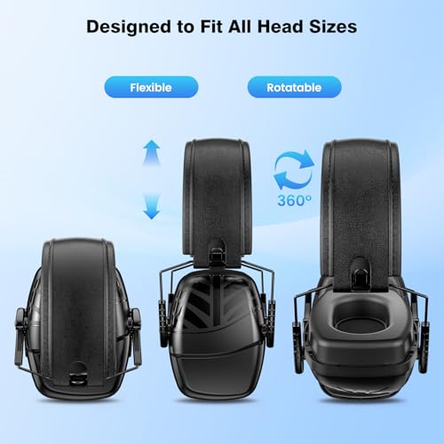 2Pack Ear Protection NRR 35dB Hearing Protection Ear Muffs for Shooting - color: Black