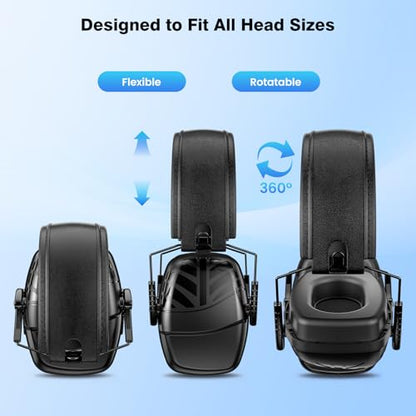 2Pack Ear Protection NRR 35dB Hearing Protection Ear Muffs for Shooting - color: Black