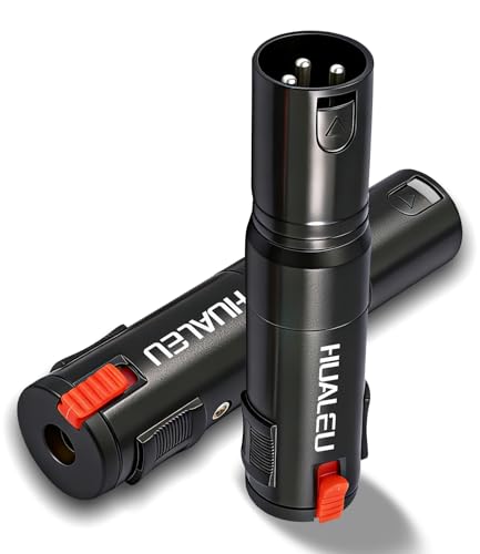 Lockable 1/4 TRS Female to 3Pin XLR Male Audio Adapter, Balance Locking 6.35mm to XLR Adapter for Microphones, Mixing Consoles, and Power amplifiers-2 Pack Black - color: Black