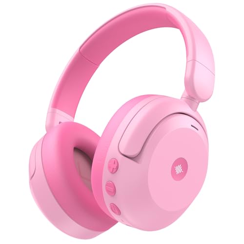 iClever BTH20 Active Noise Cancelling Headphones for Kids Toddler Travel | SafeSound Tech3.1, 60H Play Time, USB C AUX Cable, Award-Winning Kids Bluetooth Wireless Headphones for Boys/Girls/Autism - color: A-Pink