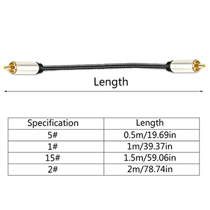 Subwoofer Cable Digital Coaxial Cable 1 to 1 Video Cable for Home Theater Sound - color: 1.5m