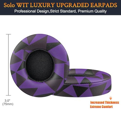 SoloWIT Earpads for Beats Solo 3 & Solo 2 On-Ear Headphones - Purple Black - color: Purple Black
