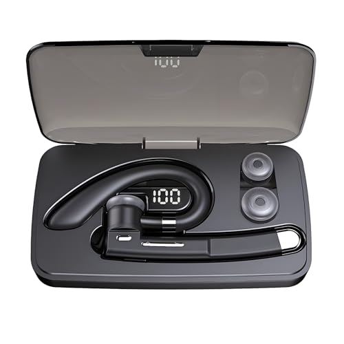 Bluetooth Headset with Mic for Work 500Hrs Standby Time with Charging Case 270 Degrees Rotatable Microphone with LED for Truck Driver Bussiness Office Travel