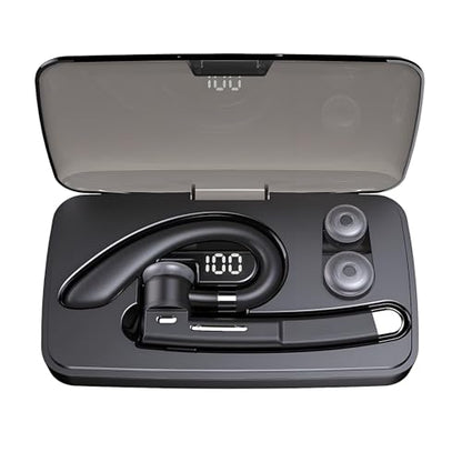 Bluetooth Headset with Mic for Work 500Hrs Standby Time with Charging Case 270 Degrees Rotatable Microphone with LED for Truck Driver Bussiness Office Travel