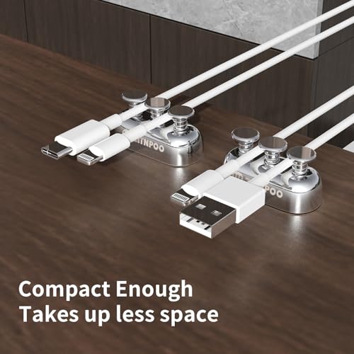 Zinc Alloy Cable Organizers (2 Pack) | Desk Cable Anchors for Charger & Cord Management | Premium, Stylish & Durable Clips for Home & Office