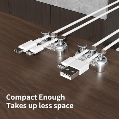 Zinc Alloy Cable Organizers (2 Pack) | Desk Cable Anchors for Charger & Cord Management | Premium, Stylish & Durable Clips for Home & Office