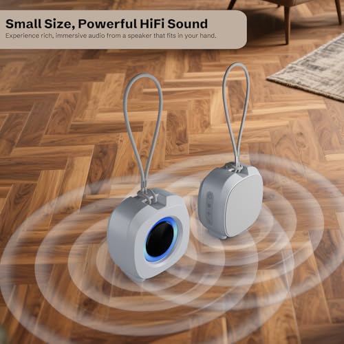 PEICHENG Speaker, Small Portable Bluetooth Wireless IPX5 Waterproof Shower Speaker,Loud Stereo Sound Deep Bass,Dual Pairing, RGB Lights,Long Playtime for Outdoor Party, Great Gift,1PC (White) - color: White