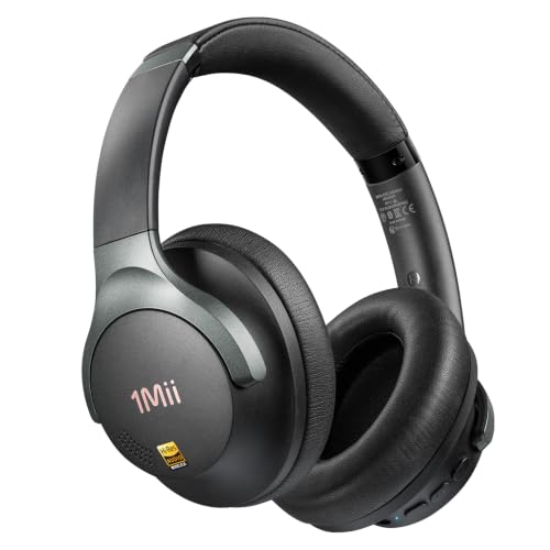1Mii Hybrid Active Noise Cancelling Bluetooth Headphones with Hi-Res Audio | Over Ear Headphones Wireless Bluetooth 6.0, Low Latency Game Mode, Clear Calls, 100H Playtime, Comfortable for Travel, Office