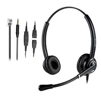 MAIRDI Phone Headset with Microphone Noise Canceling, RJ9 Headset for Landline Deskphone Call Center, Office Headset for Yealink