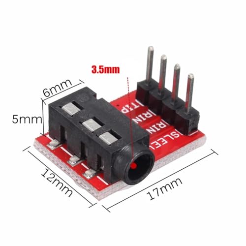 12Sets Red 3.5mm Audio Jack Breakout Headphone Video Audio MP3 Jack Module MP3 Socket Breakout Board Audio Jack Module for Arduino