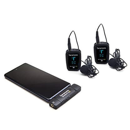 Saramonic Blink 500 Pro X B6 2-Person Wireless Mic System w/Lavaliers & USB-C Receiver for iPhone 15, Android, iPad, Mobile & Computers, Black