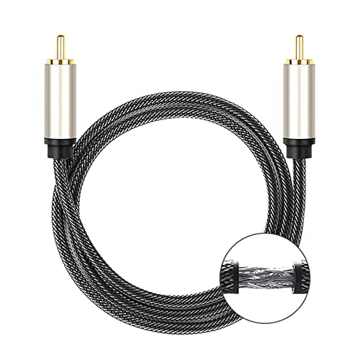 Subwoofer Cable Digital Coaxial Cable 1 to 1 Video Cable for Home Theater Sound - color: 1m
