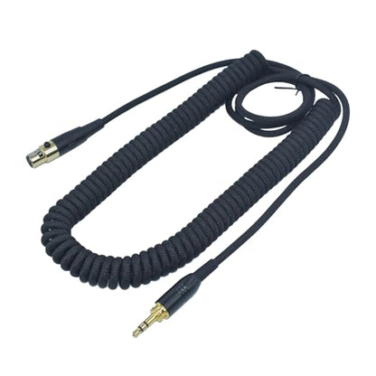 Braided Coiled Female MiniXLR to 3.5mm/1-4 TRS Headphone Cable | Long Stereo Audio Replacement Cable, with 1/8" to 6.35mm adapter, Compatible with Beyerdynamic AKG, Gold Plated, 13 Feet(4m)