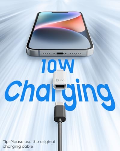 MoKo for DJI Mic Mini USB C to Lightning Adapter, Lightning to USB-A Adapter Compatible with iPhone 14/13/12/11/Wireless Microphone Receiver, Support Charging, Data Transfer, Earpods | Compatible with iPhone 14/13/12/11/Wireless Microphone Receiver, Suppo