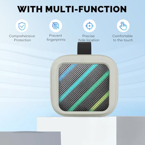 Case for Soundcore Boom Go 3i,NOUKAJU Silicone Protective Case,Drop-Proof,Scratch-Proof,Shock-Proof,Dust-Proof,Protective Cover for Anker Soundcore Boom Go 3i Bluetooth Speaker(Gray)