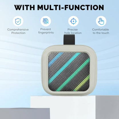 Case for Soundcore Boom Go 3i,NOUKAJU Silicone Protective Case,Drop-Proof,Scratch-Proof,Shock-Proof,Dust-Proof,Protective Cover for Anker Soundcore Boom Go 3i Bluetooth Speaker(Gray)